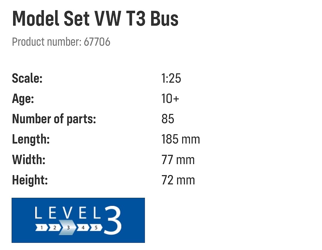 VW T3 Bus -- Paint & Glue -- 1/25 Scale -- #67706 pictures by no ...