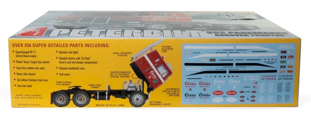 AMT Peterbilt 352 Pacemaker COE Coors Beer - Plastic Model Truck