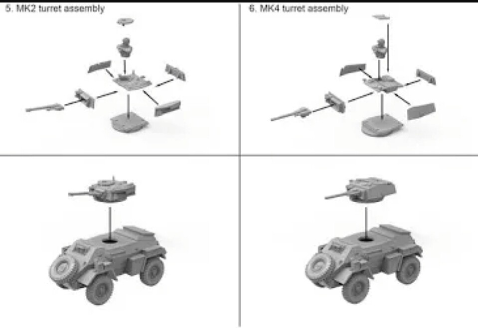 1/72 WWII British Humber Armoured Car (3) & Crew (6) (New Tool ...