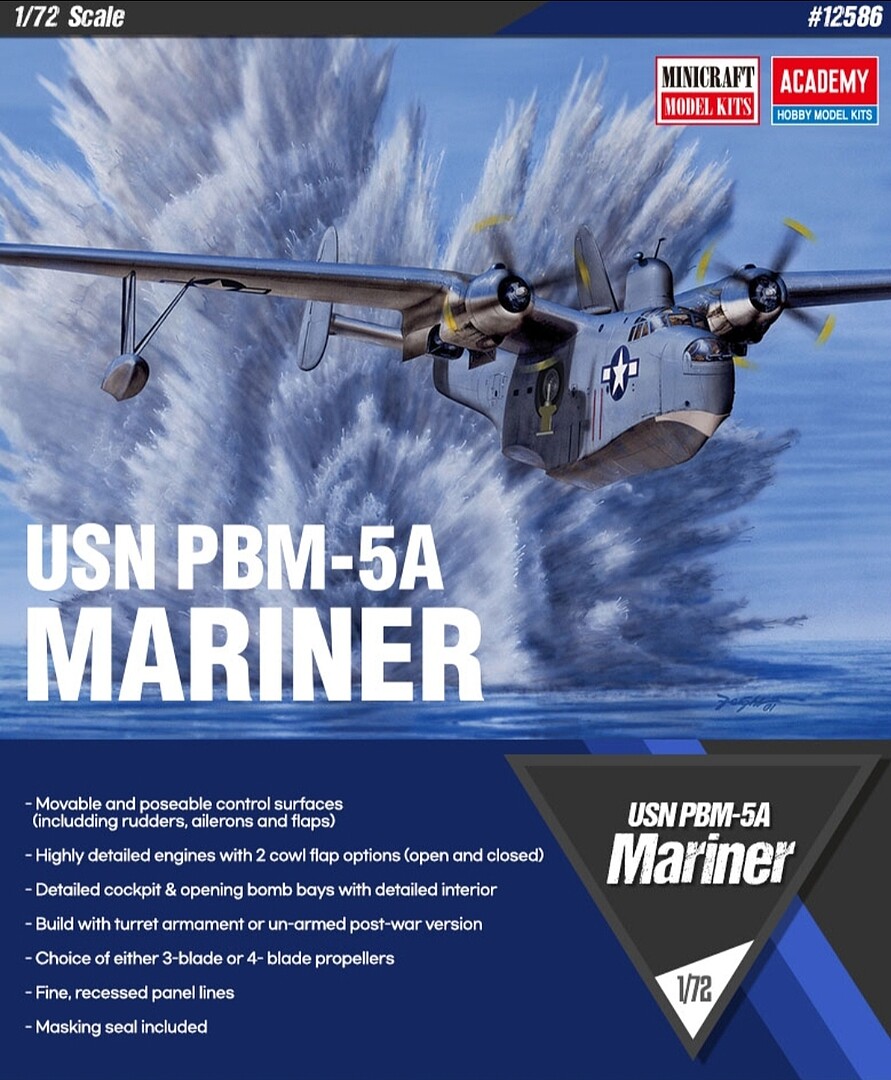 USN PBM-5A Mariner -- Plastic Model Airplane Kit -- 1/72 Scale ...