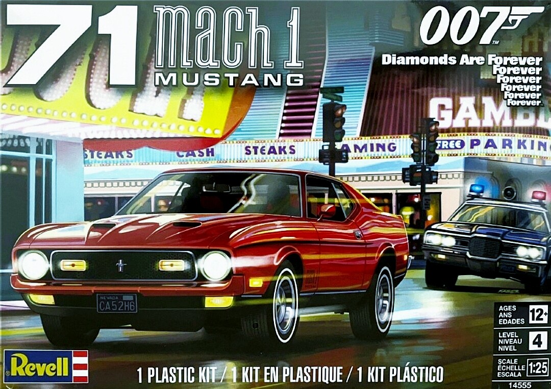 James Bond Ford Mustang 429 Mach 1 -- Plastic Model Vehicle Kit -- 1/25 ...