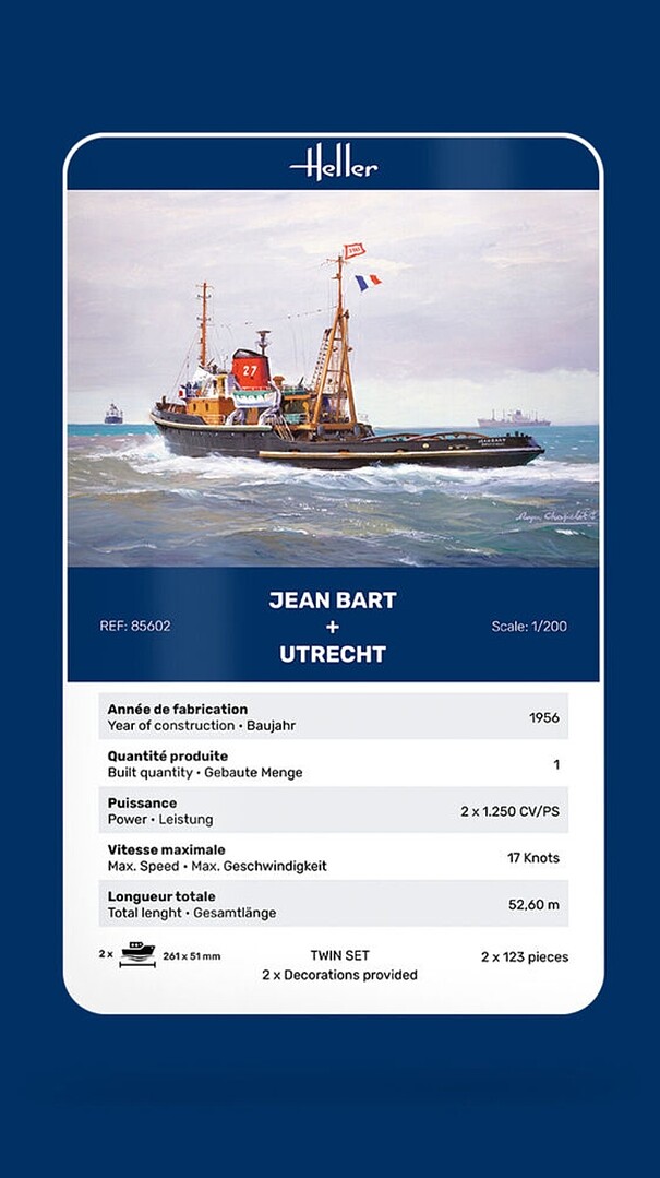 Jean Bart & Ultrec tug boats -- Plastic Model Commercial Ship -- 1/200 ...