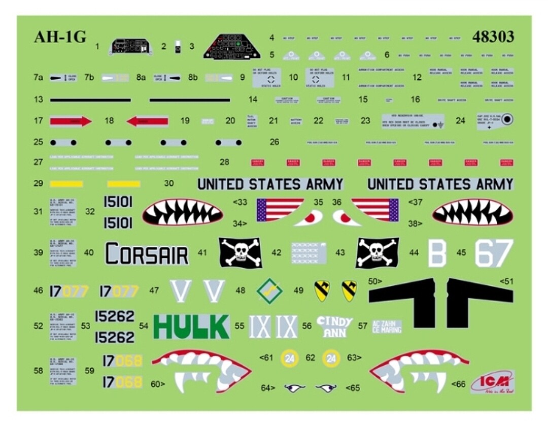 Cobra AH1G, Bronco OV10A & figures Plastic Model Military Aircraft
