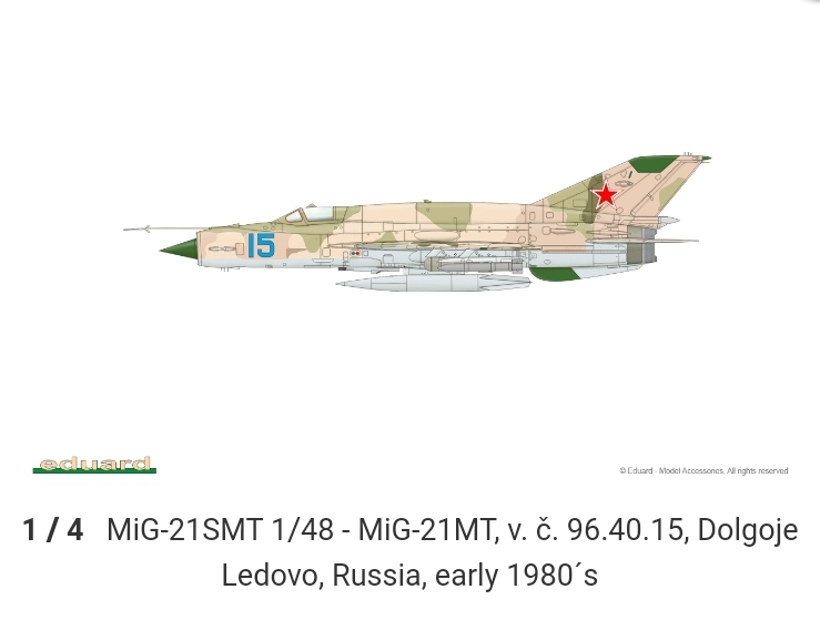 1/48 MiG21SMT Soviet Cold War Jet Aircraft (Wkd Edition Plastic Kit ...