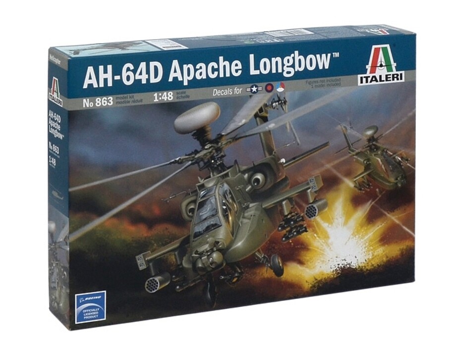 AH-64D Longbow Apache Helicopter -- Plastic Model Helicopter Kit -- 1/ ...