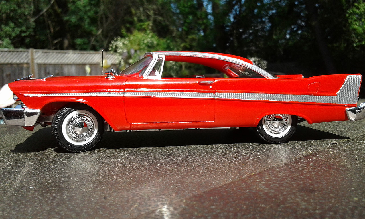 1958 Plymouth Christine Car (Red) -- Plastic Model Car Kit -- 1/25 ...