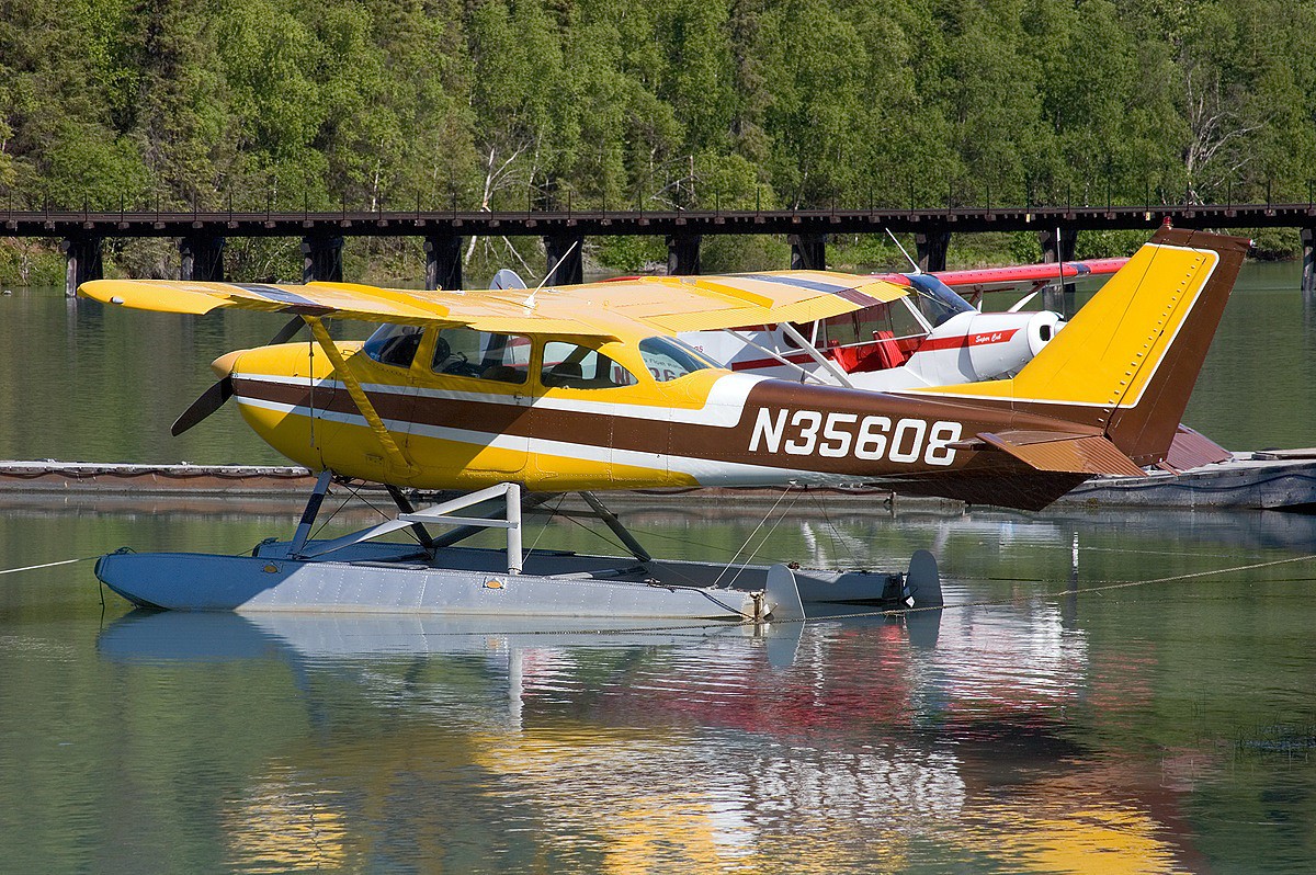 Cessna 172 with Pontoon -- Plastic Model Airplane Kit -- 1/48 Scale ...