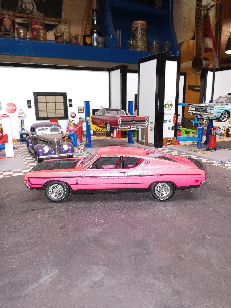 AMT 1969 Ford Torino Cobra Fastback 1:25 Scale Plastic Model Car Kit - Unassembled Collector's Kit #1217