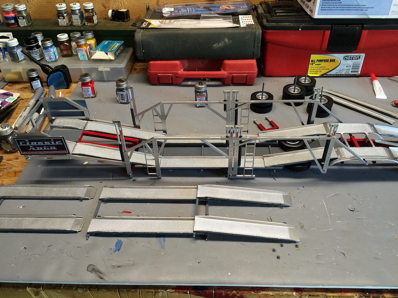 Auto Transport Trailer Plastic Model Trailer Kit 1/25 Scale