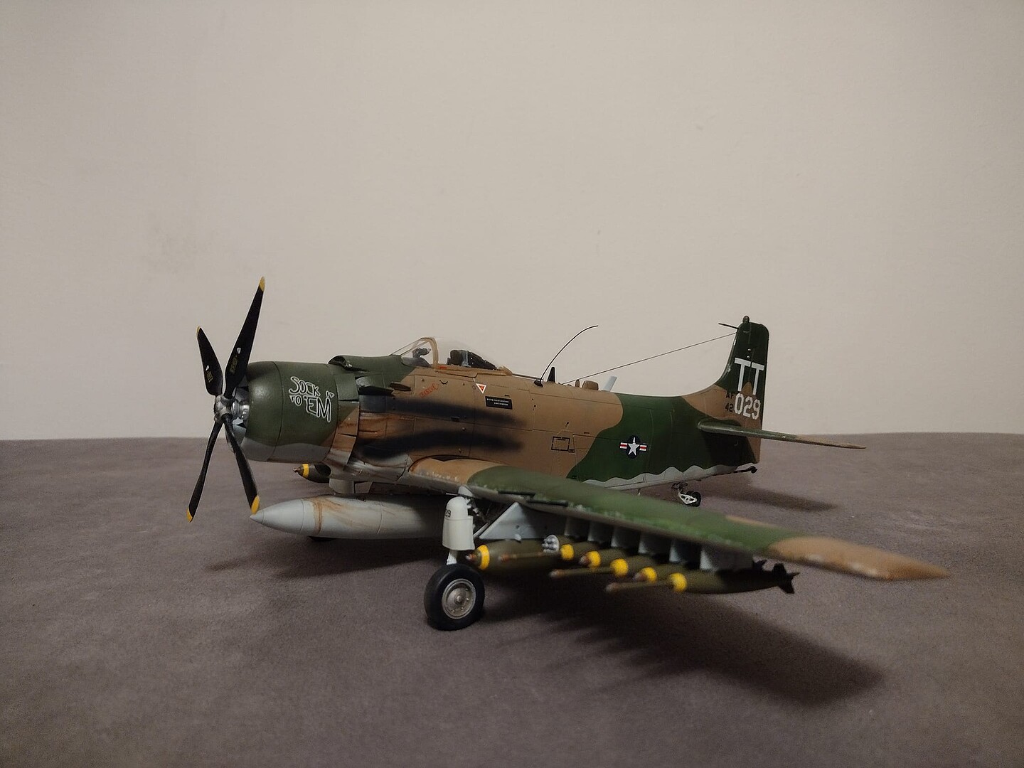 Douglas A-1J Skyraider USAF Attack Aircraft -- Plastic Model Airplane ...