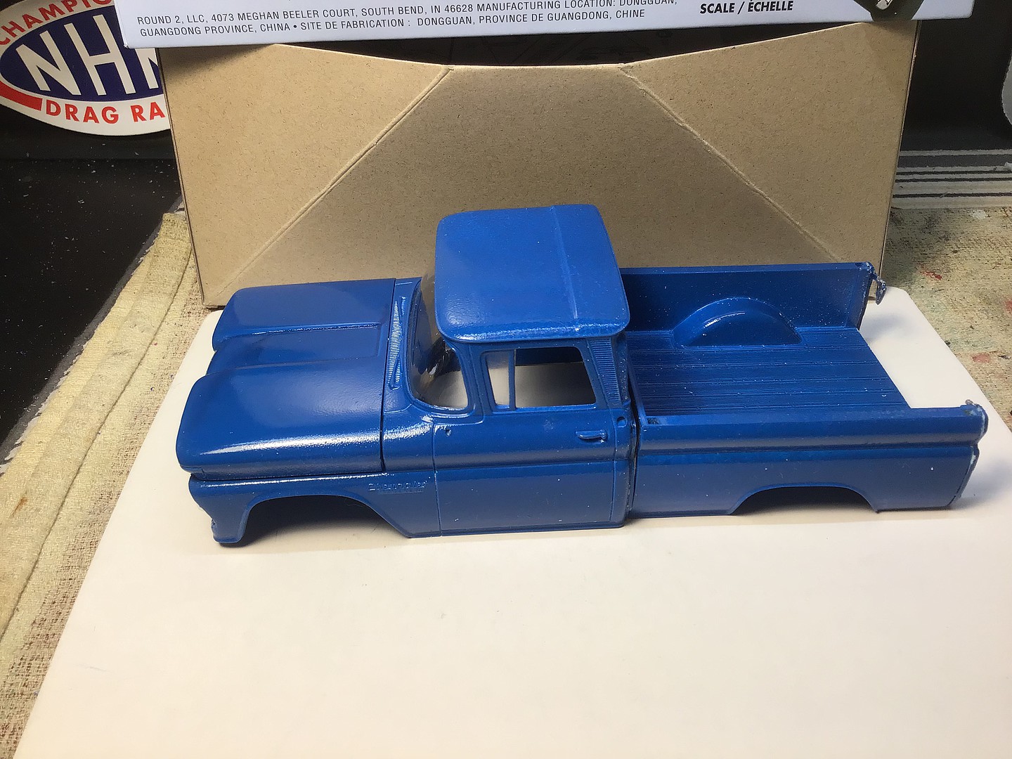 1960 Chevy Custom Fleetside Pickup with Go Kart -- Plastic Model Truck ...