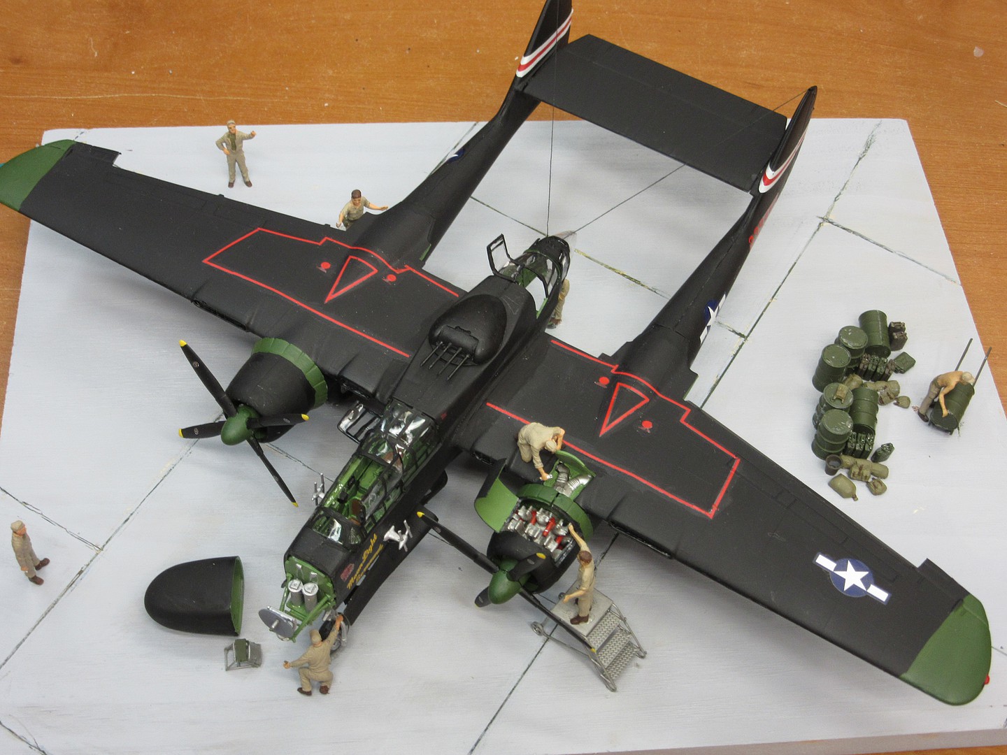 P Black Widow Plastic Model Airplane Kit Scale Pictures By Charles