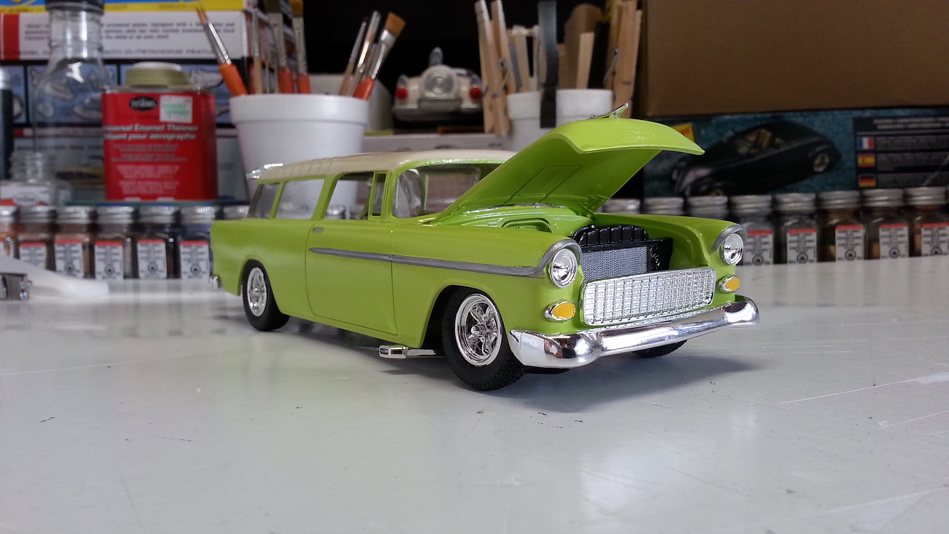1955 Chevy Nomad Wagon -- Plastic Model Car Kit -- 1/16 Scale -- #1005 ...