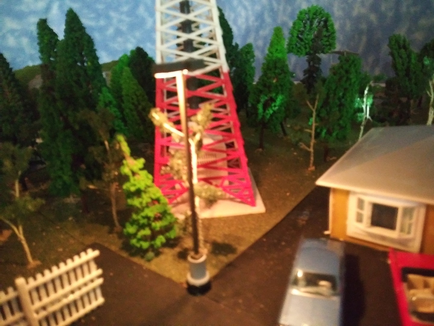 Modern Parking Lot Light Double Square HO Scale Model Railroad