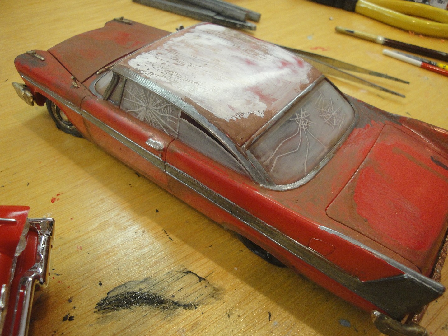 1958 Plymouth Christine Car (Red) Plastic Model Car Kit 1/25