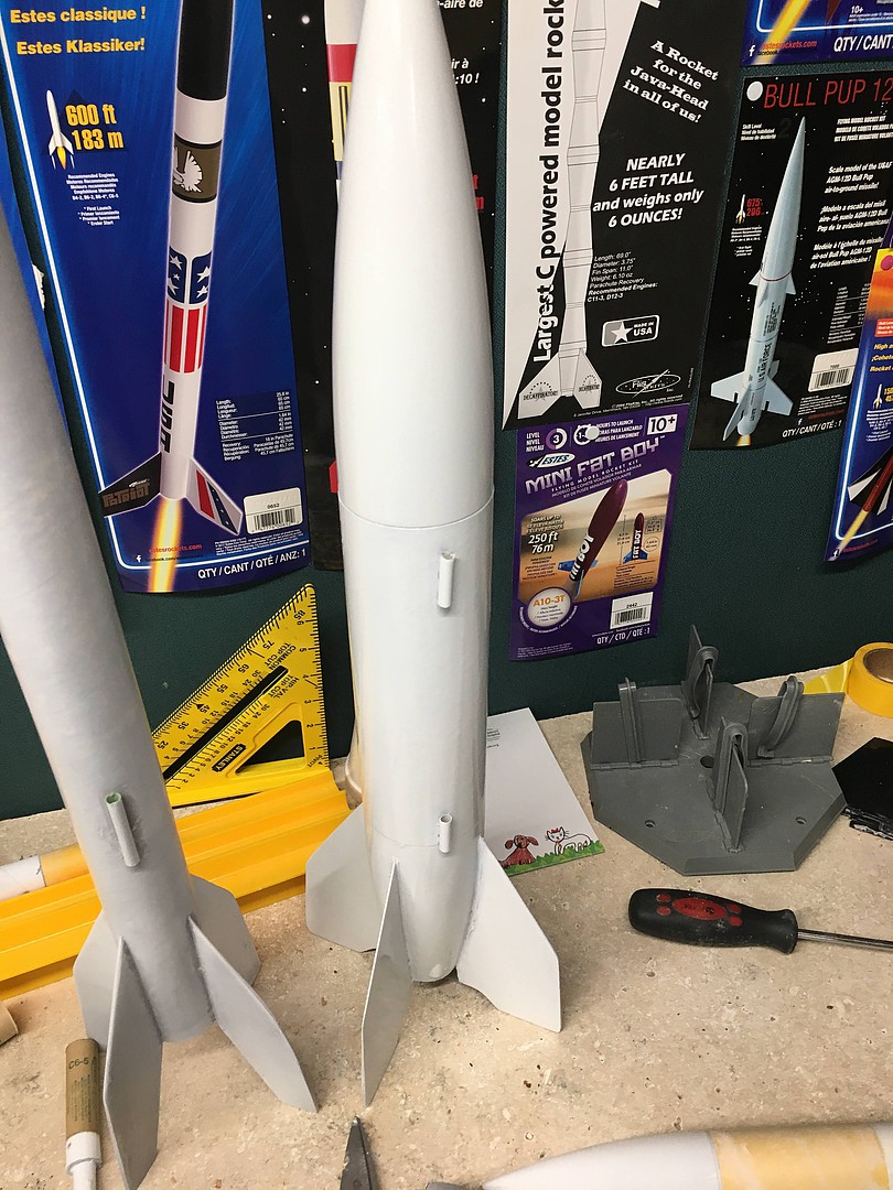 model rockets at target