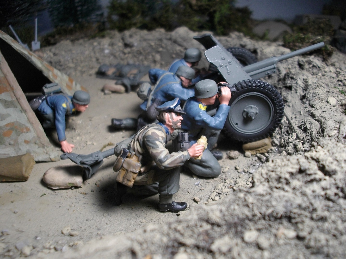 Canon Antiaérien Double 37mm Type 65 Chine - Échelle 1/18 - Métal - Diecast Fini - Neuf En Boîte