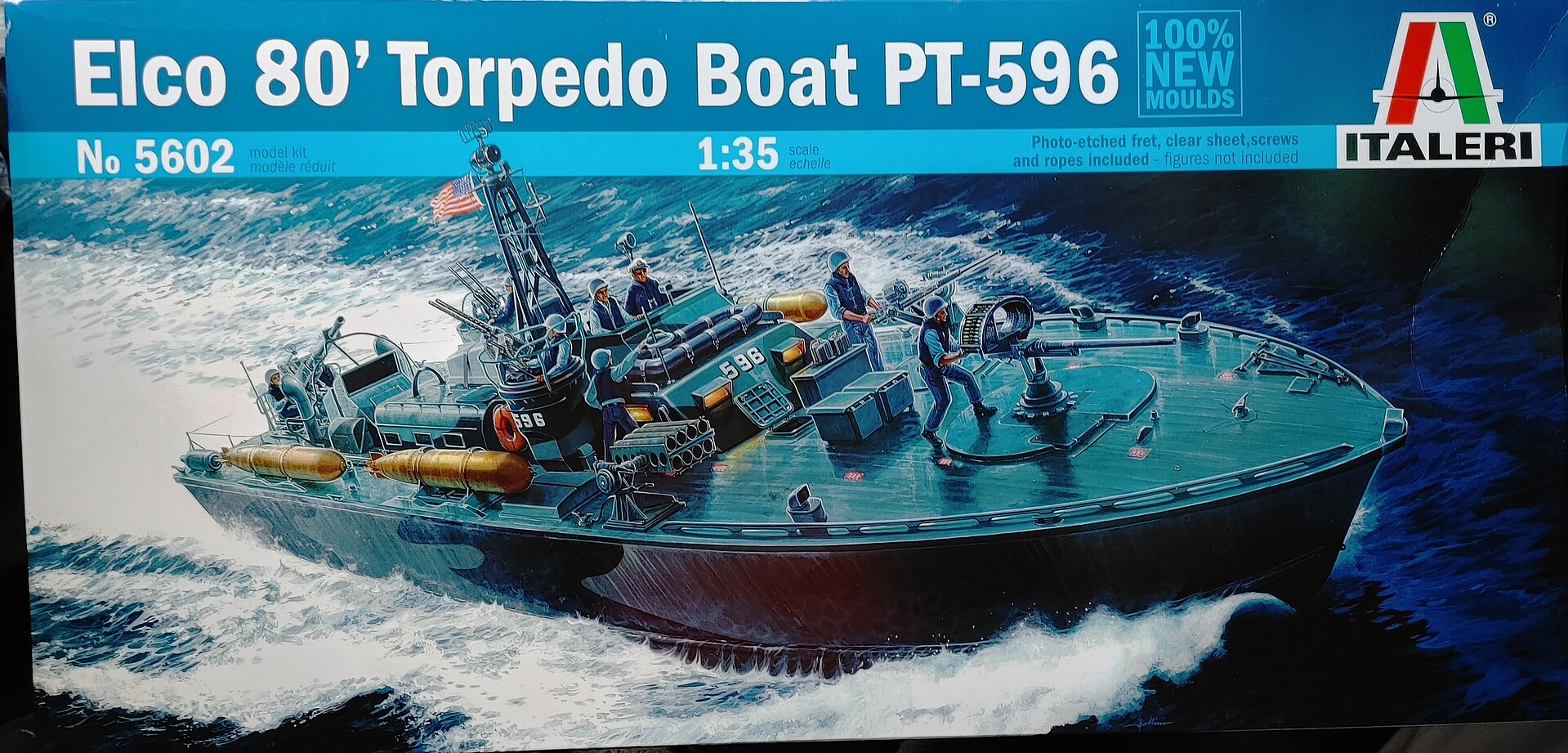 Elco 80' PT596 Torpedo Boat -- Plastic Model Military Ship Kit -- 1/35 ...