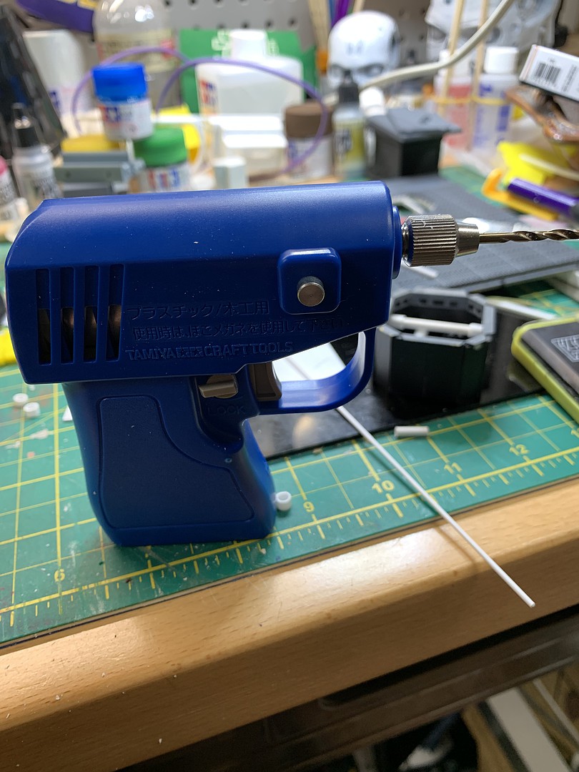Tamiya Electric Handy Drill for model making, Alexen flat hole bits, and  small bit mod 74041 