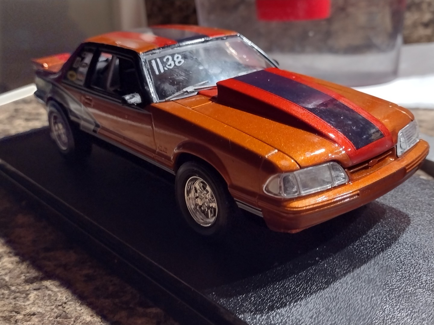 1990 mustang lx 5 0 drag racer plastic model car kit 1 25 scale