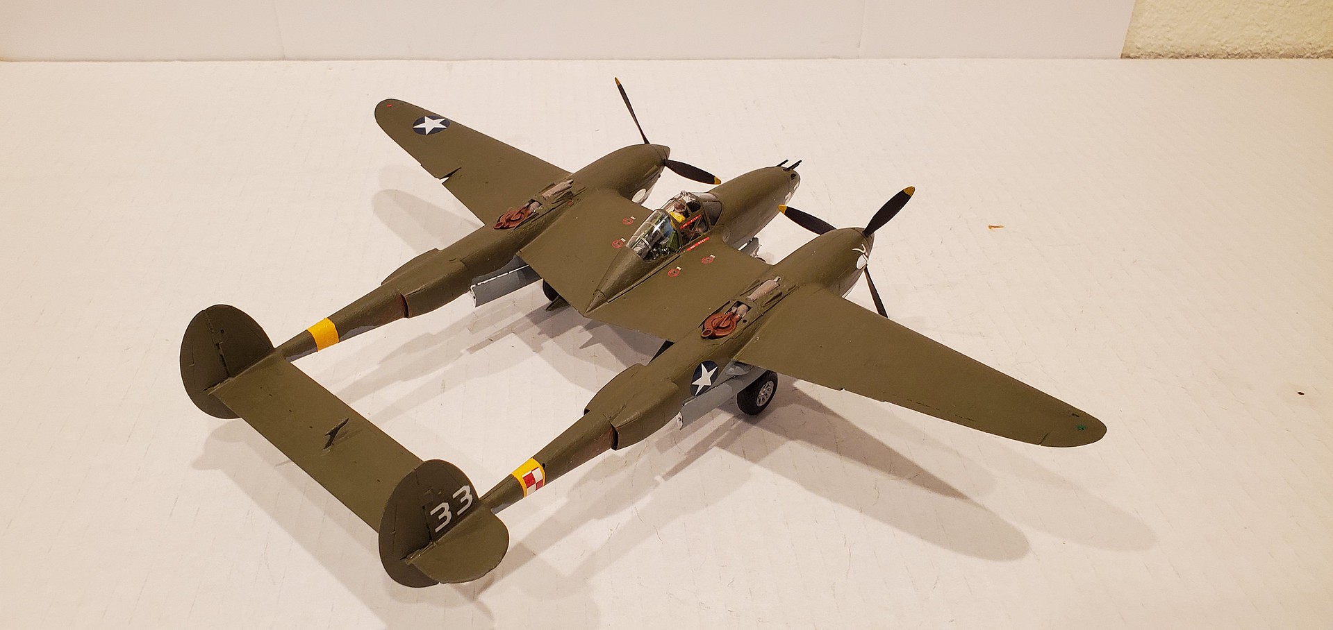 NYA Lockheed P-38 F/G Lightning -- Plastic Model Airplane Kit -- 1/48