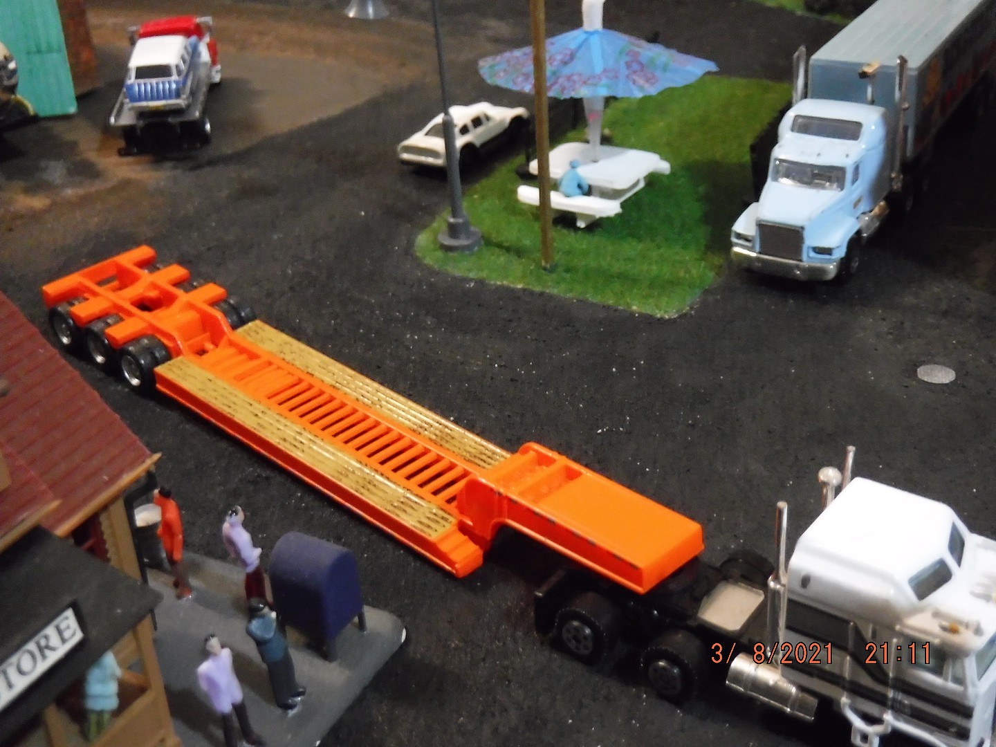 3 Axle Lowboy Trailer -- HO Scale Model Railroad Vehicle -- #5489 ...