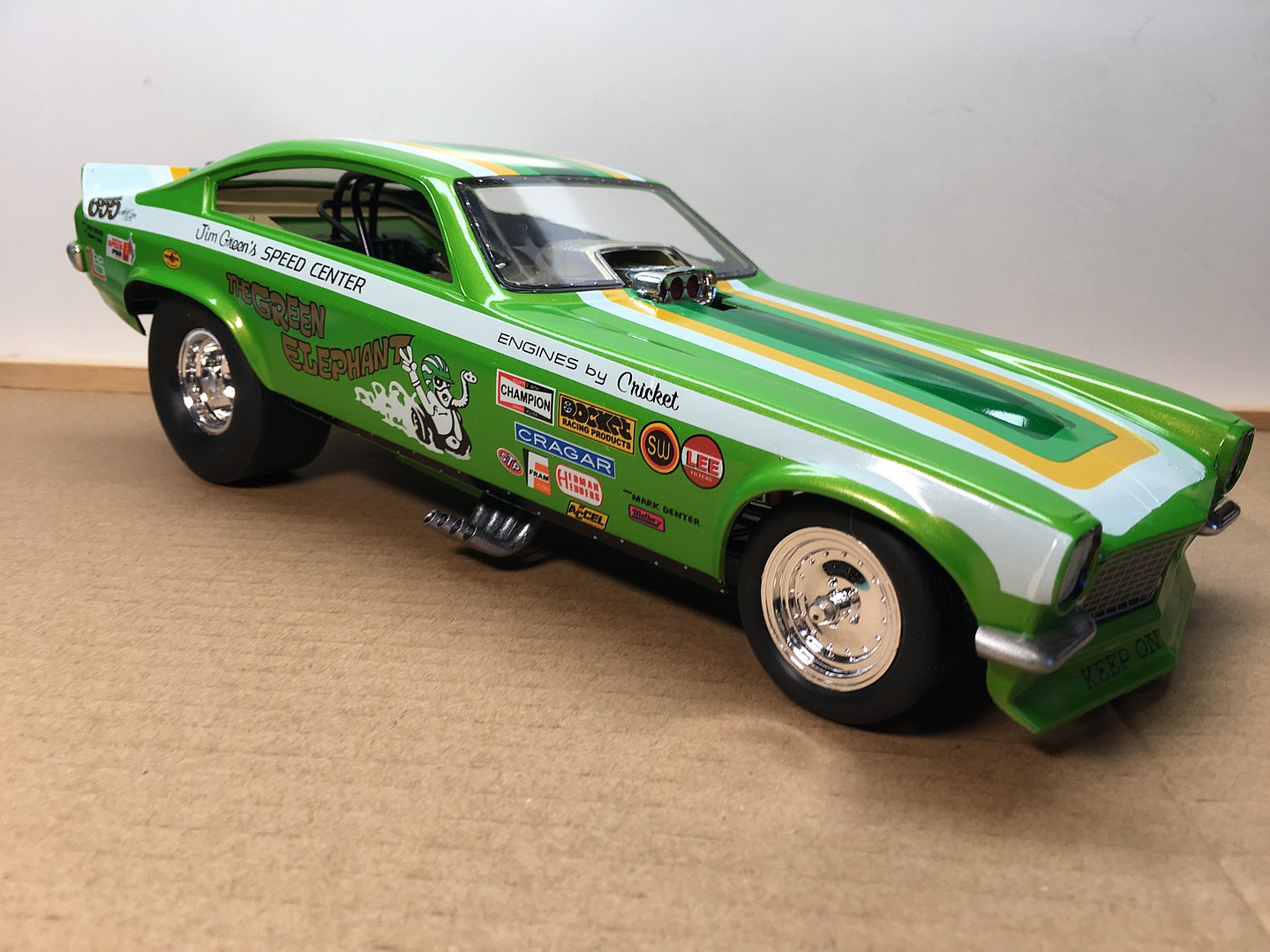 Chevy Vega Funny Car (The Green Elephant) -- Plastic Model Car Kit -- 1 ...