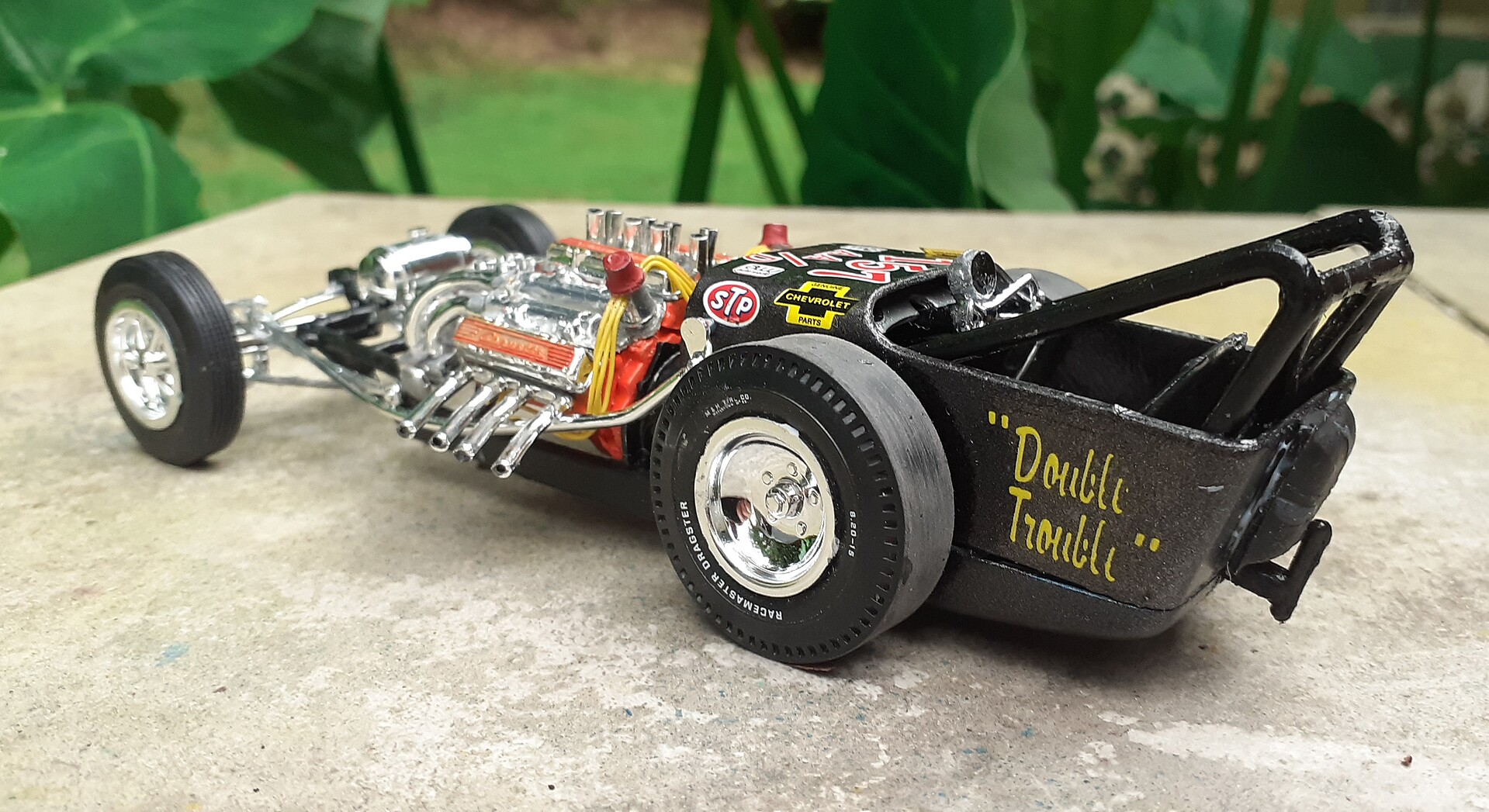 Fiat Double Dragster Plastic Model Car Vehicle Kit 1/25 Scale