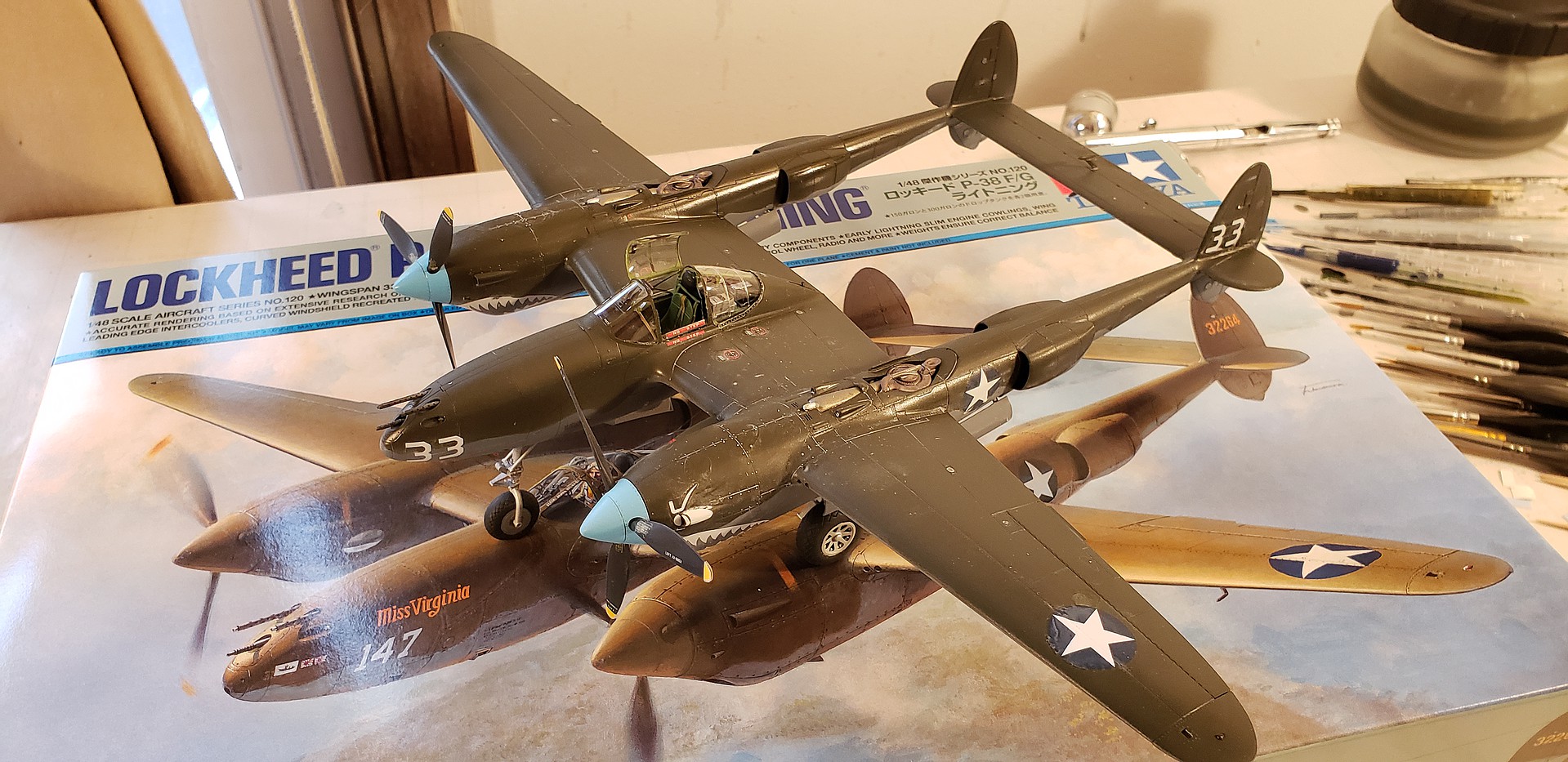 1/48 Lockheed P-38F / G Lightning (Kit de Montagem)