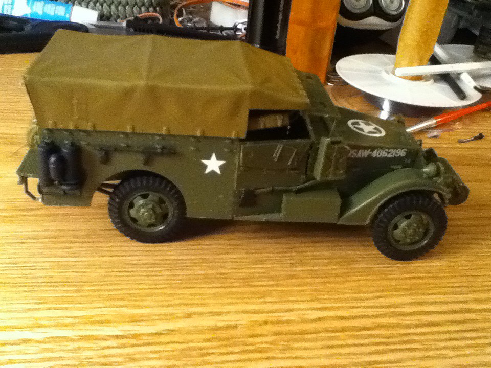 M3 Armored Scout Car w/Canvas-Type Cover -- Plastic Model Military ...