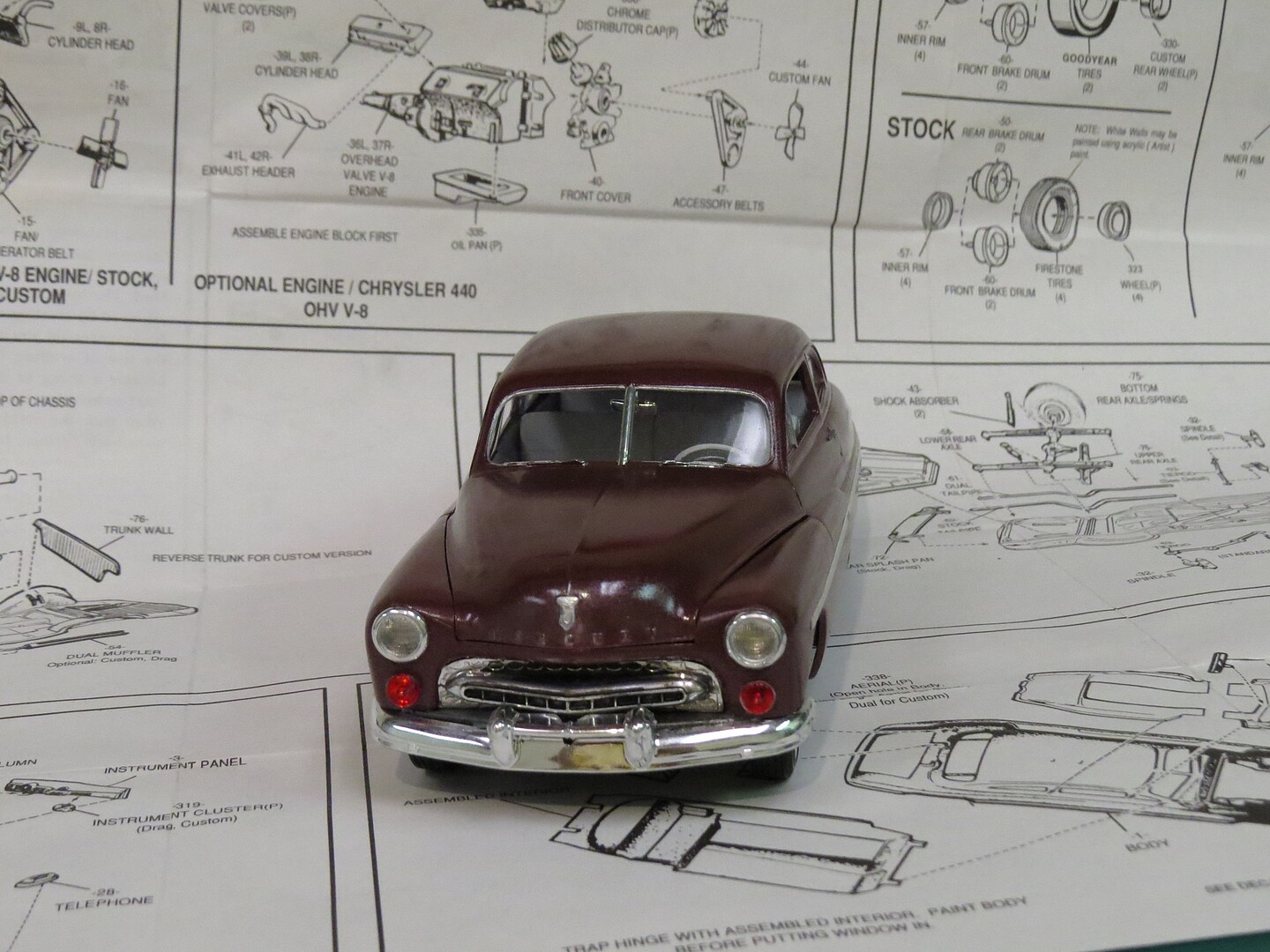 1949 Mercury Custom Coupe Plastic Model Car 3 in 1 Kit 1 25 Scale 1949-mercury-custom-coupe-plastic-model-car-3-in-1-kit-1-25-scale