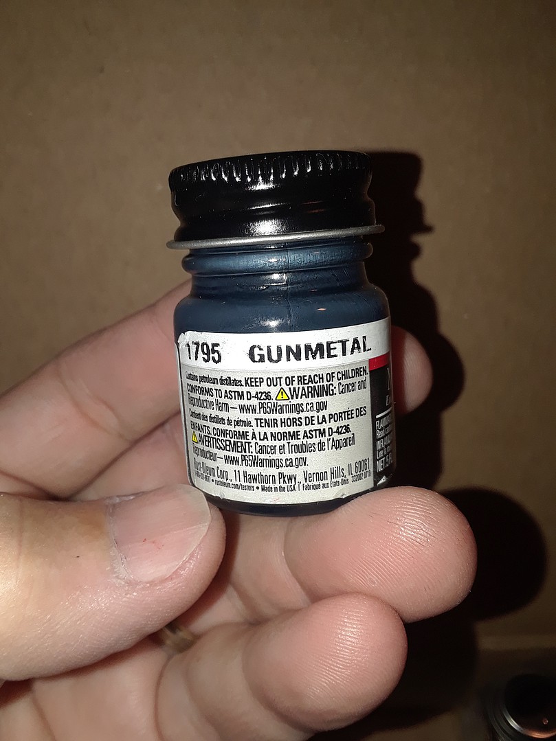 Model Master Gunmetal 1/2 oz Hobby and Model Enamel Paint 1795