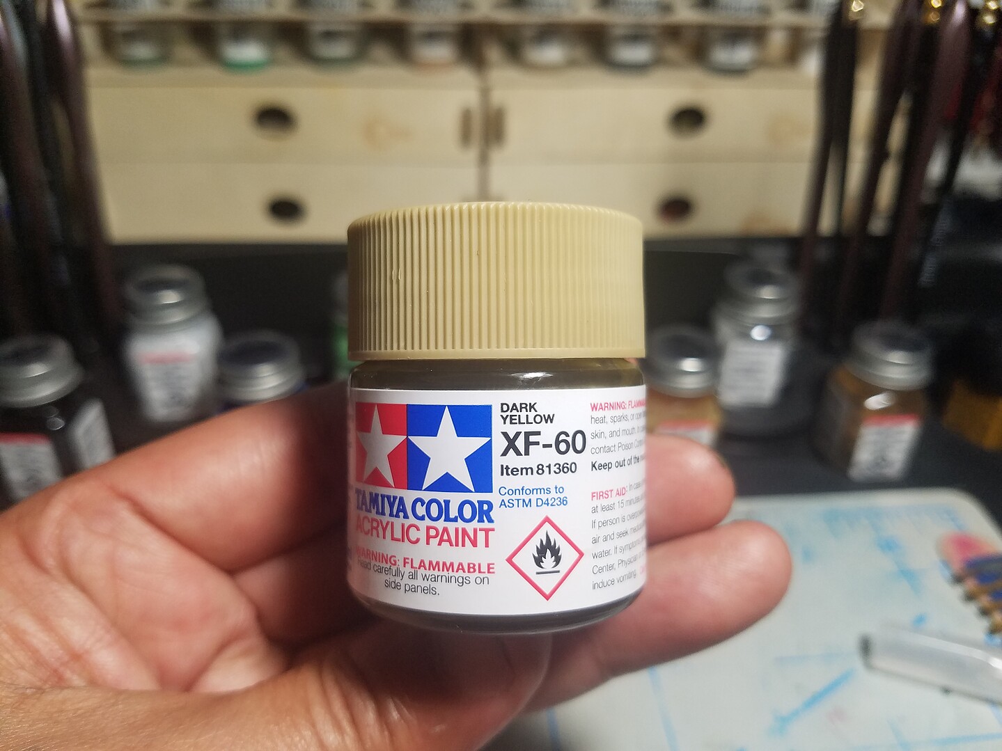 TAMIYA #81351: XF-51 Flat KHAKI DRAB Acrylic Plastic Model Paint, 23 ml  Bottle