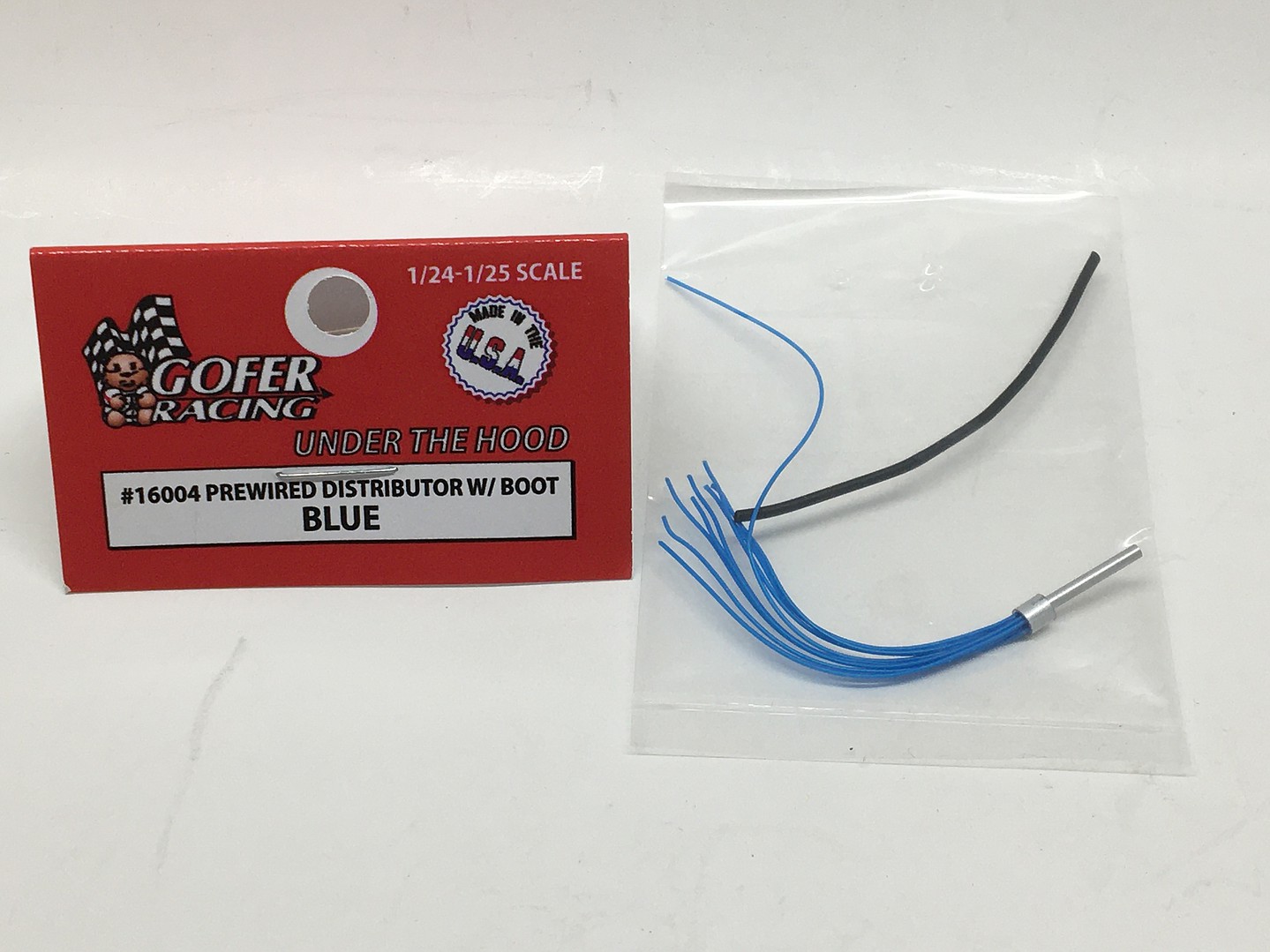 Gofer Racing 16010 Brown Prewired Distributor Boot - 1:24 / 1:25 Scale Model Car Accessory 3 thumbnail image