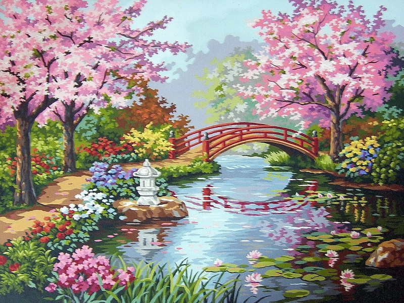 Paintworks Paint By Number 20x16 Japanese Garden