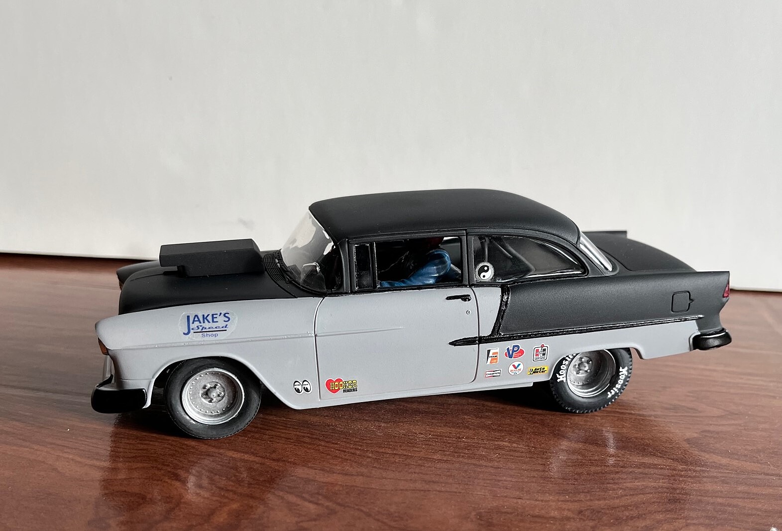 Gasser Model 1955 Chevy 1:18 Scale Gray Matte 
