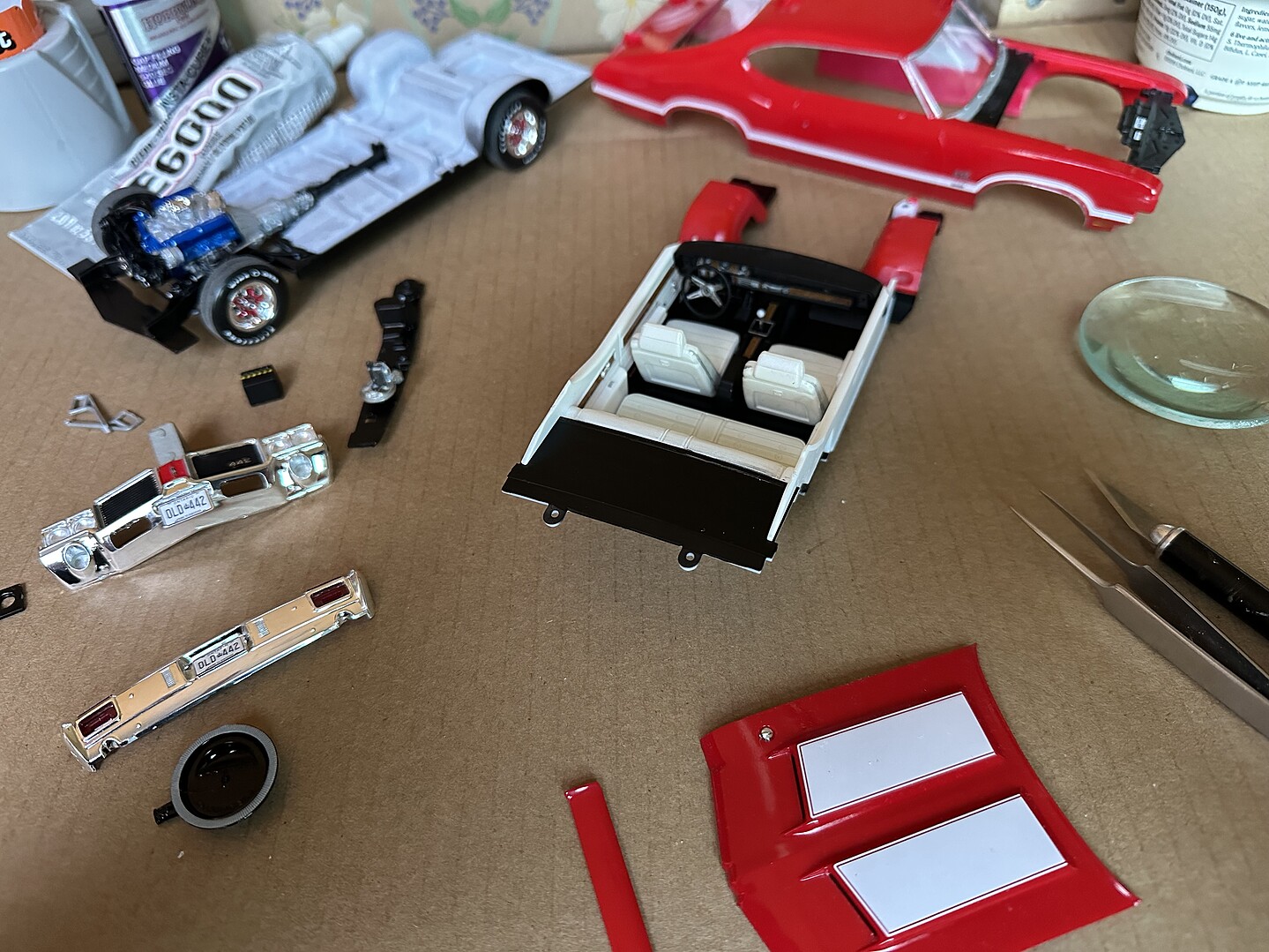 1971 oldsmobile 442 w 30 plastic model car kit 1 25 scale
