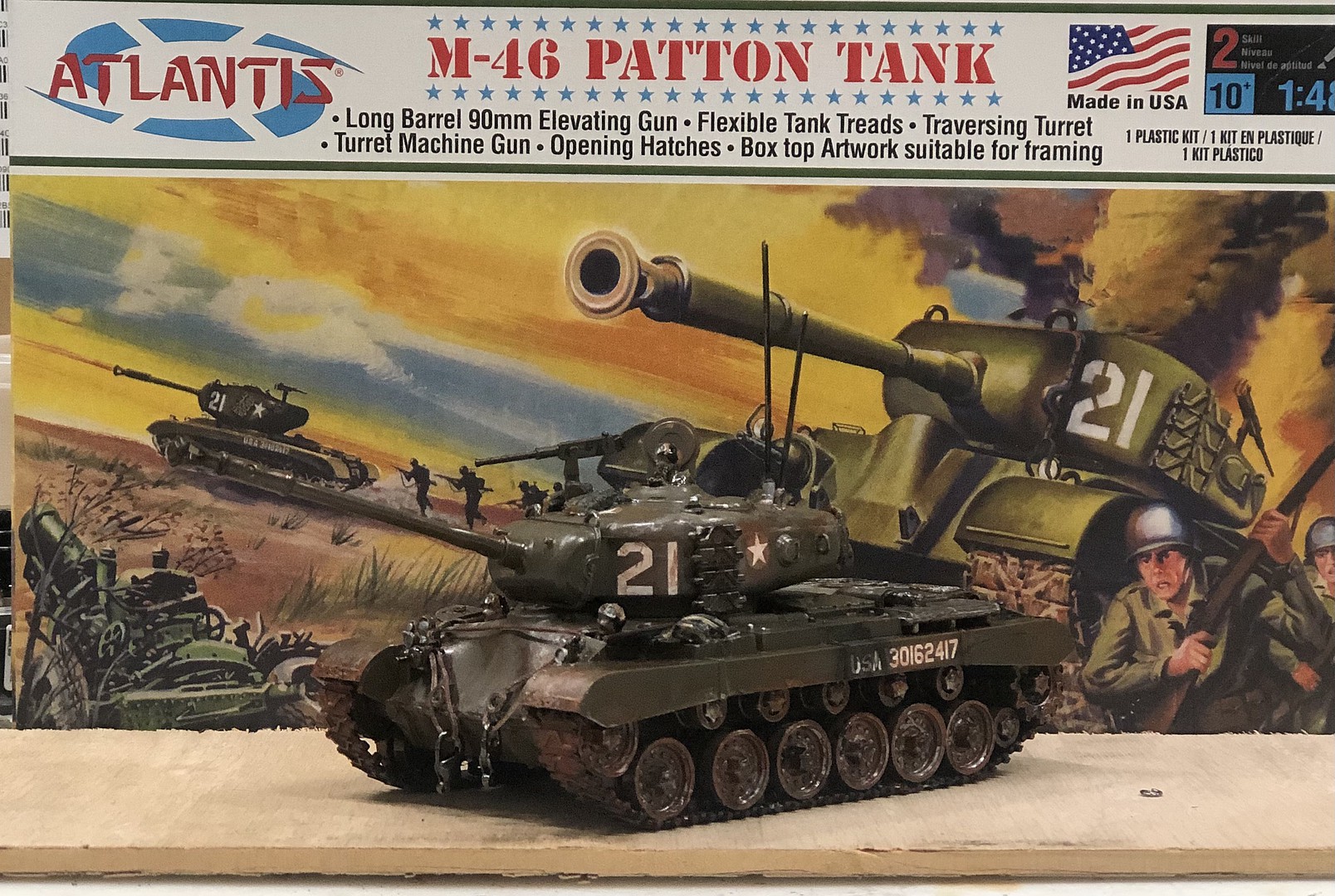 US M-46 Patton Tank -- Plastic Model Military Vehicle Kit -- 1/48 Scale ...