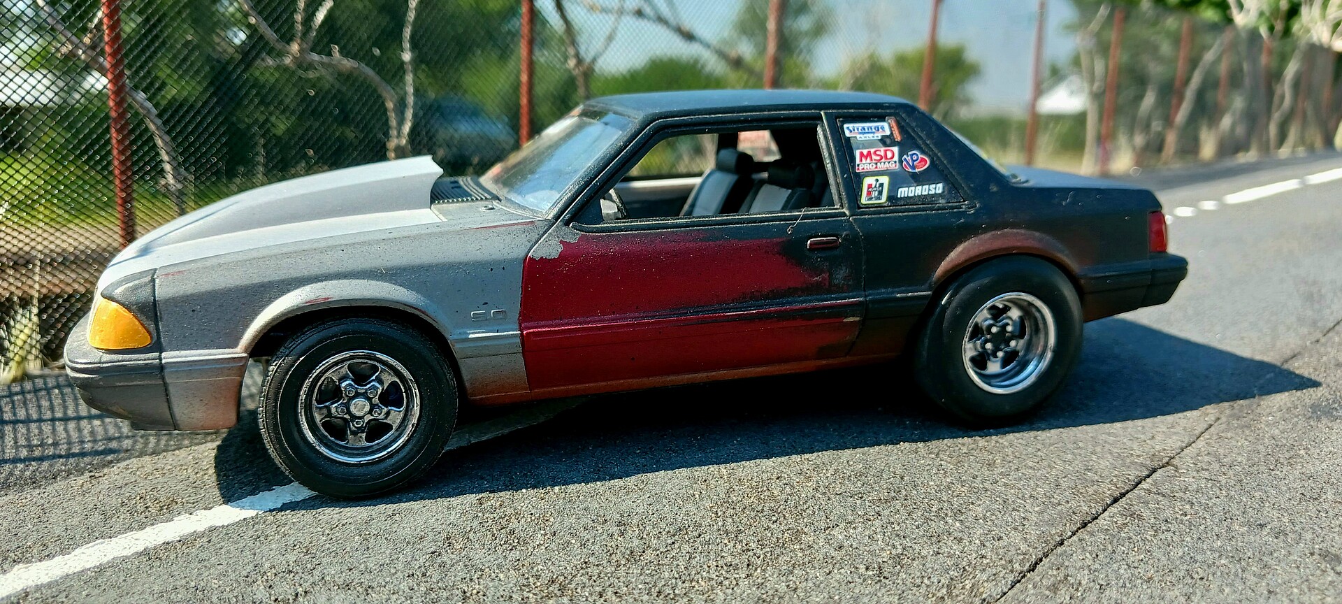 1990 mustang lx 5 0 drag racer plastic model car kit 1 25 scale