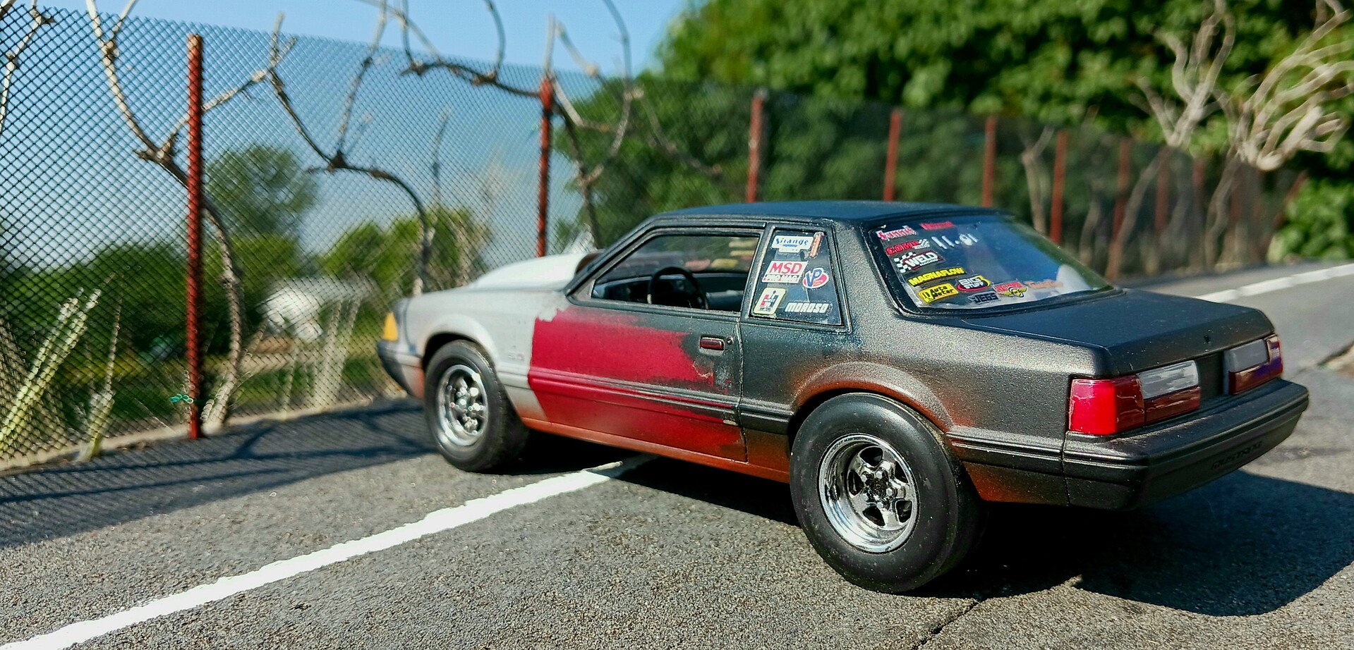 1990 mustang lx 5 0 drag racer plastic model car kit 1 25 scale