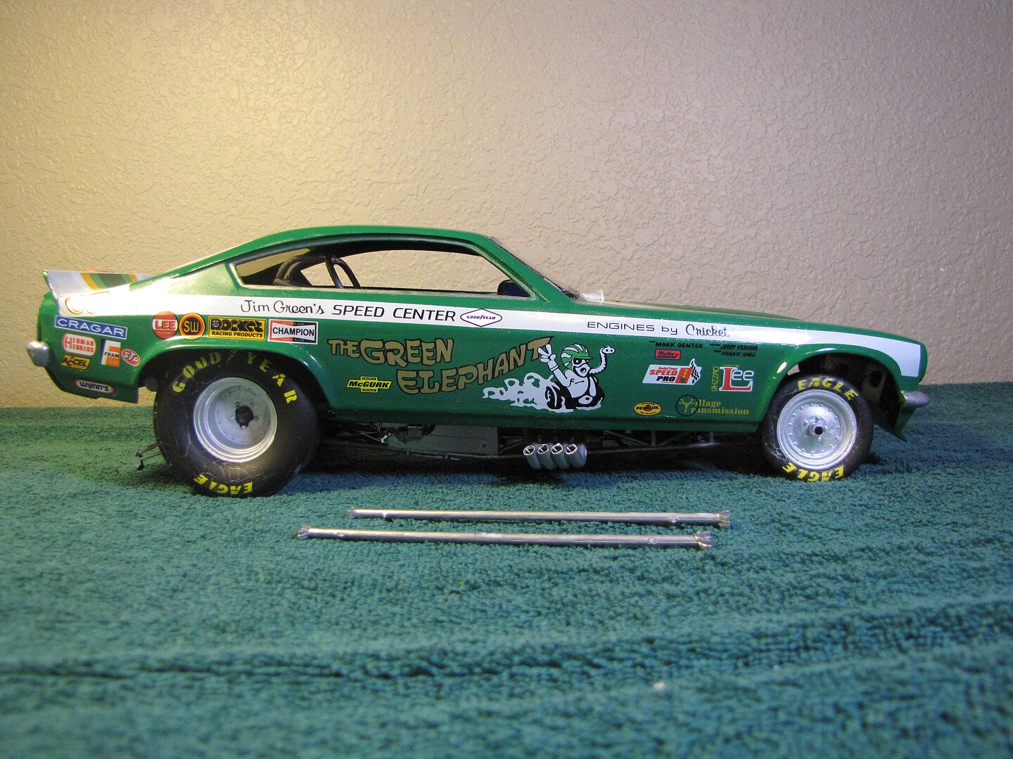 Chevy Vega Funny Car (The Green Elephant) -- Plastic Model Car Kit -- 1 ...