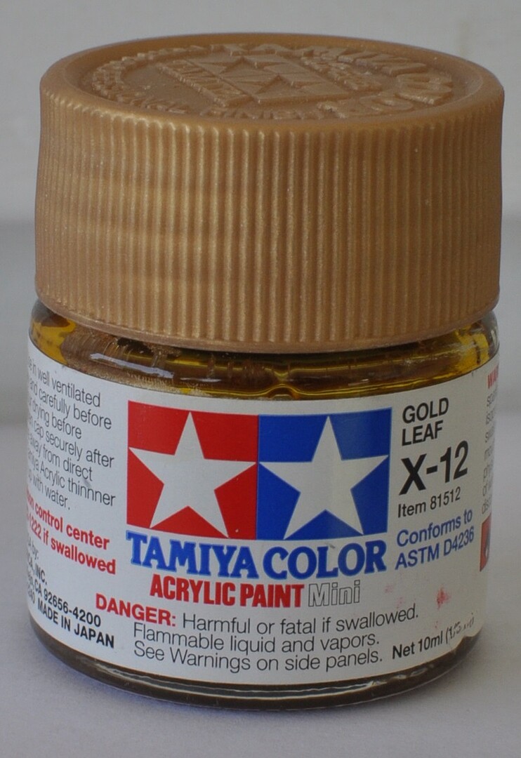 Tamiya 81512: Acrylic paint Gold leaf X-12 1 x 10ml (ref. X-12)