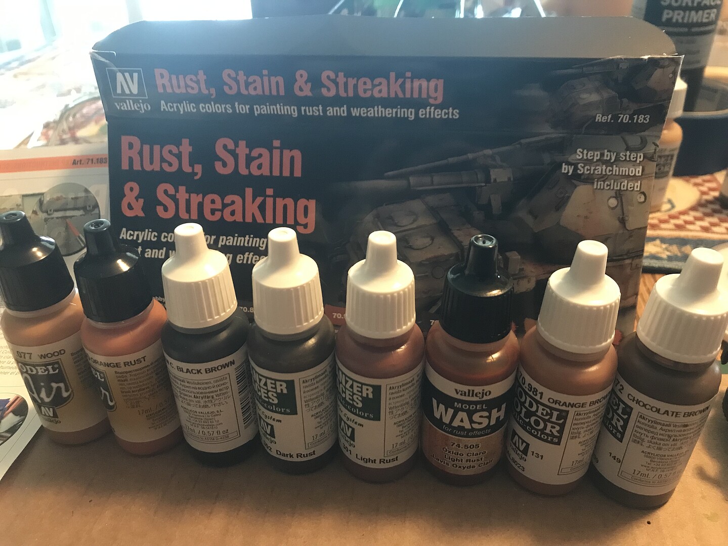 Rust Track and Rubber Acrylic Model Color Paint Set Vallejo Paints 