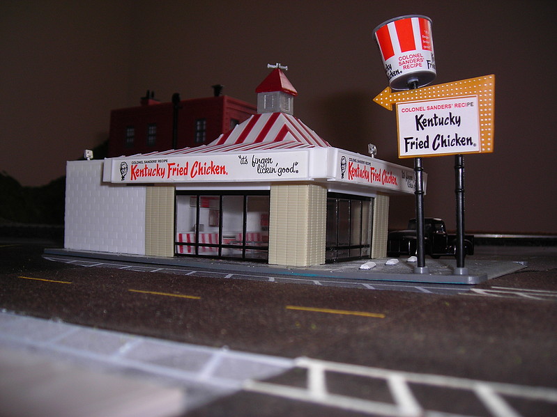 HO Scale Building Kit Kentucky Fried Chicken Drive-in Realistic Model 