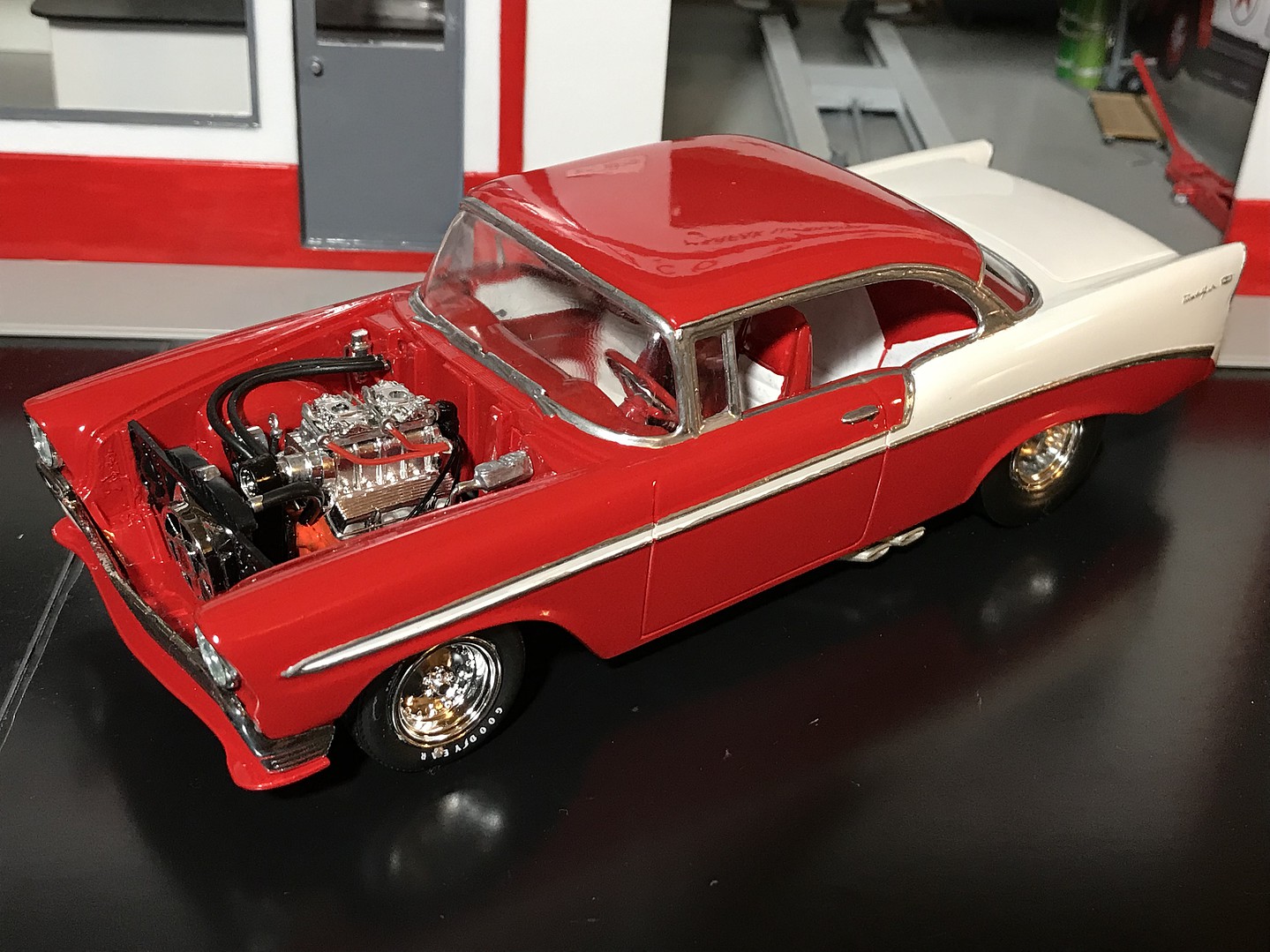 Nya 1 24 1956 Chevy Custom Plastic Model Car Kit 1 25 Scale | Free ...