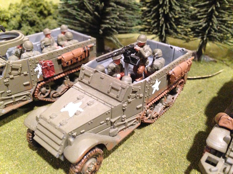 WWII Allied M3 Halftrack (3) & Crew (24) -- Plastic Model Halftrack Kit ...