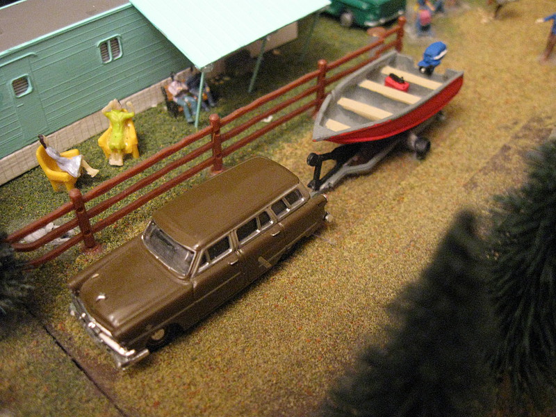 JL Fishing Boat, Motor & Trailer Metal Kit Model Railroad Vehicle HO Scale  #455