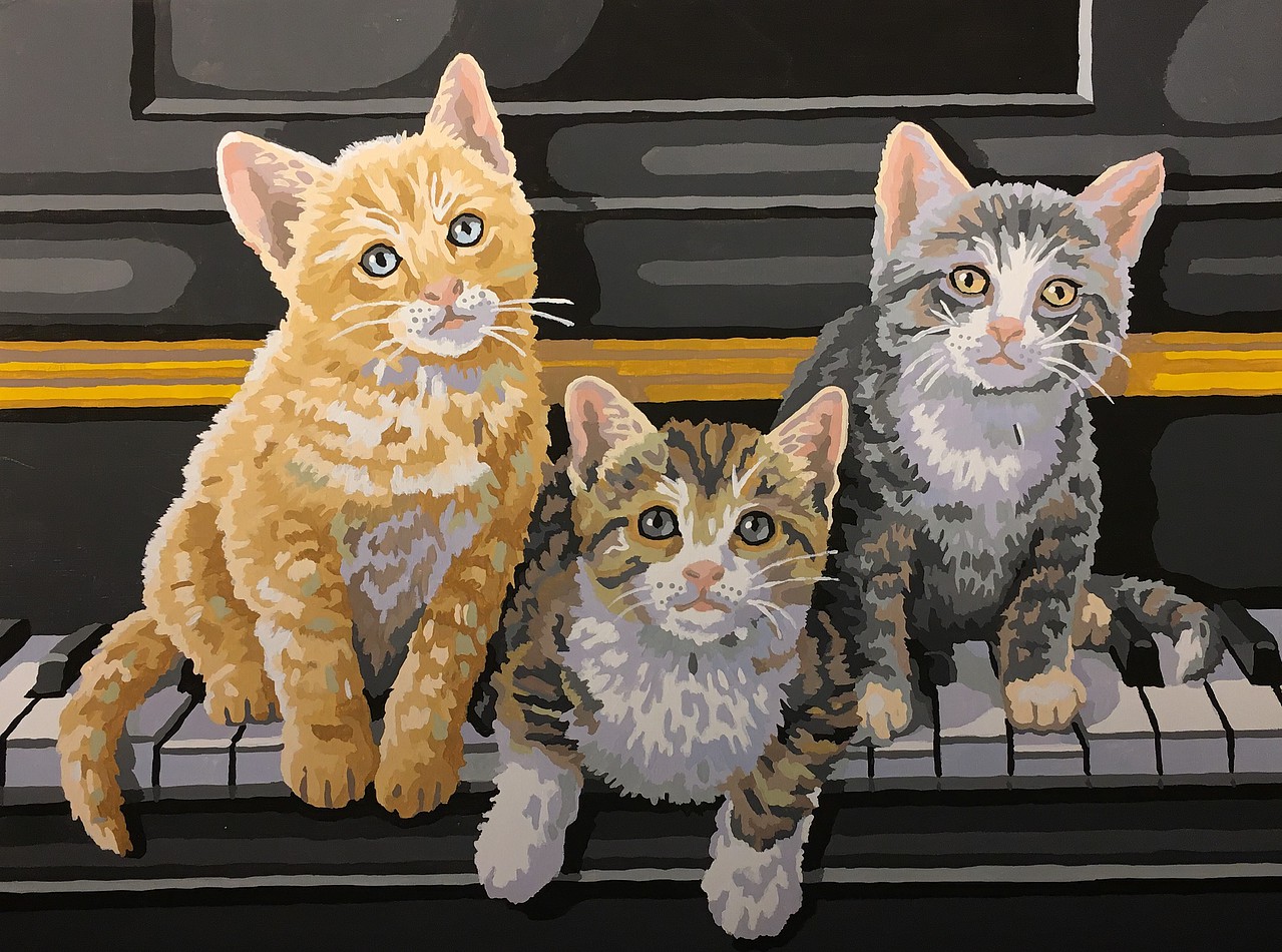 Musical Trio (Cats/Piano) Paint By Number Kit 91144 pictures by