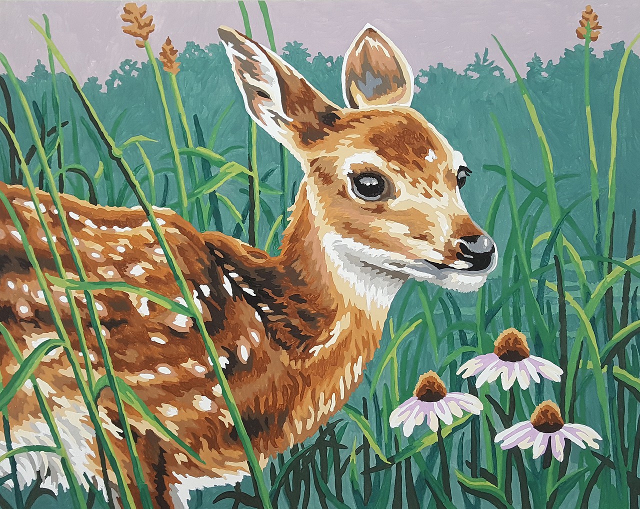 Fawn And Flowers -- Paint By Number Kit -- #73-91447 pictures by tcurtis