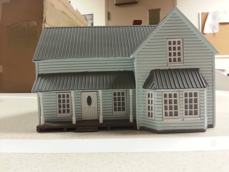Farm House Assembled PermaScene HO Scale Model Railroad Building